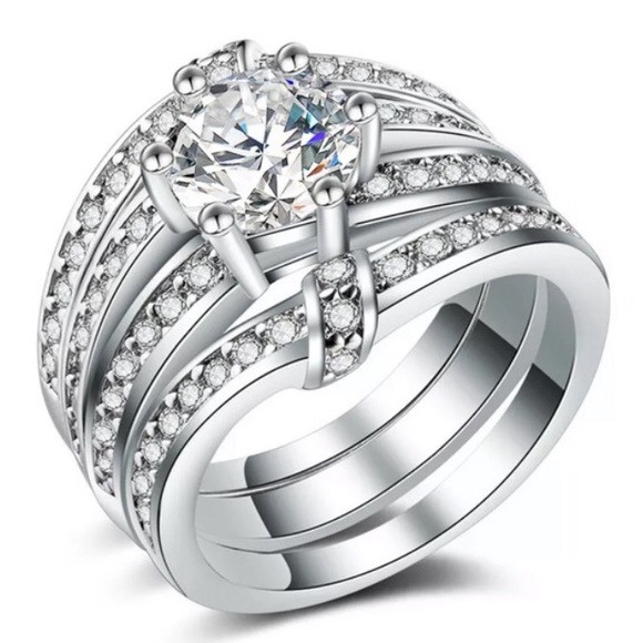 New ❤️ sterling silver white halo diamonds rings - Picture 6 of 7